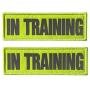 JUJUPUPS Reflective Dog Patches 2 Pack Service Dog,in Training,do not Pet Tags for Hook and Loop Patches Vests and Harnesses (in Training, 5x1.5 inch)