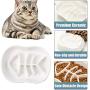 Ceramic Slow Feeder Cat Dog Bowls - Unique Fishbone Fun Interactive Design Feeder Bowl,Preventing Pet Feeder Anti Gulping Healthy Eating Diet Pet Bowls Against Bloat,Indigestion and Obesity (White)