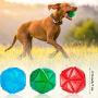 3 Pieces Light Up Dog Balls Flashing Elastic Ball LED Glowing Squeaky Balls Pet Color Light for Puppy with Flash Sound, Rubber Elastic, Suitable for Pet Training Favor (Blue, Red, Green)