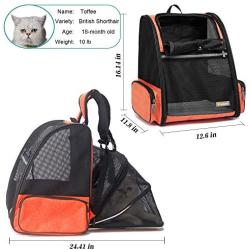 Texsens Cat Backpack Carrier, Super Breathable Carrier Backpack, Airline-Approved Bubble Cats and Puppies Backpacks, Designed for Hiking, Travel& Walking