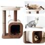Catry Kitten Cat Tree Condo with Paper Rope Covered Scratching Post Activity Center for Climbing Relaxing and Playing Natural Jute Fiber Pet Stand