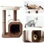 Catry Kitten Cat Tree Condo with Paper Rope Covered Scratching Post Activity Center for Climbing Relaxing and Playing Natural Jute Fiber Pet Stand Catry Kitten Cat Tree Condo with Paper Rope Covered Scratching Post Activity Center for Climbing Relaxing and Playing Natural Jute Fiber Pet Stand