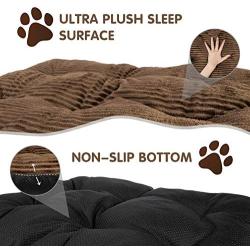 JOEJOY Dog Bed Crate Pad Mat, 24/30/36 inches Ultra Soft Short Plush Machine Washable Pet Cushion for Sleeping Anti-Slip Mattress for Small Medium Large Dogs and Cats