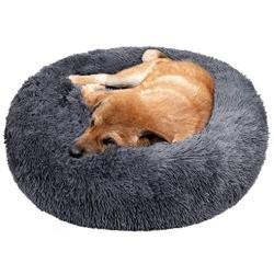 TAMOWA Dog Bed Cat Bed Comfortable Donut Cuddler Round Dog Bed for Small Medium Dogs Ultra Soft Calming Dog Bed, Self Warming, Improved Sleeping, Anti-Slip Base (Size 20''/24''/28''/31'')