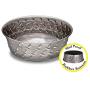 Loving Pets Diamond Plated Dog Bowl with Non-Skid Bottom, 3-Quart, Silver (7257)