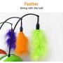 ZZK Creative Funny Cats and Dogs Toys Interactive Automatic Ball Tumbler Ball Automatically Funny cat Fishing Rod Rod and Tumbler Smart LED Flash Electric Toy cat