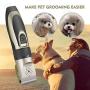 Pet Clippers-Professional Electric Pet Hair Shaver with 4 Guard Combs ,Cordless & Rechargeable, Dual Stainless Steel & Ceramic Blades, Cat & Dog Grooming, Trimming, Shaving, Clipping, Highly Portable