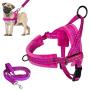 Lukovee Walking Dog Harness and Leash, 2 D Ring Front Lead Soft Padded Vest Harness Reflective Adjustable Puppy Harness Anti-Twist 4FT Pet Lead Quick Fit for Small Dog Cat Animal