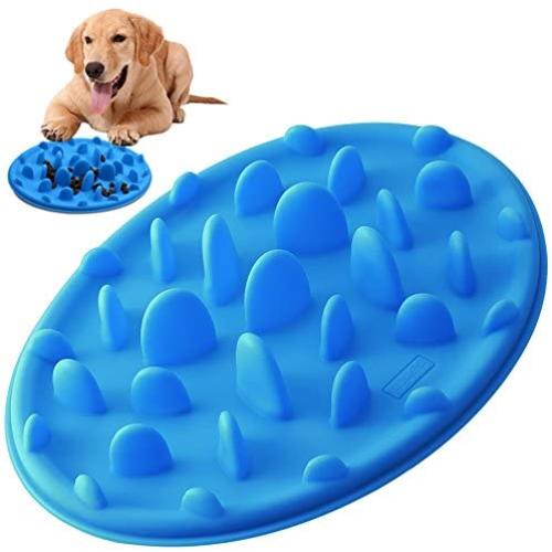 PETBABA Dog Bowl Slow Feeder, Interactive Puzzle Fun Silicone Nonskid Feed Dish, Against Bloat in Eating Food, Keep Your Cat Pet Healthy