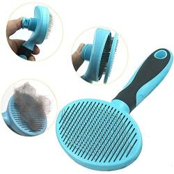 Cat Brush Pet Soft Brush for Shedding Removes Loose Undercoat,Slicker Brush for Pet Massage-Self Cleaning