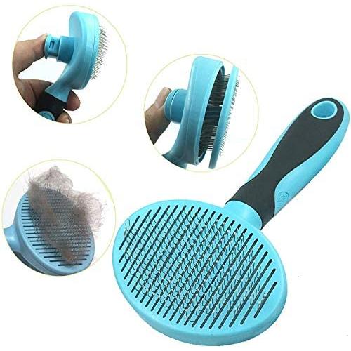 Cat Brush Pet Soft Brush for Shedding Removes Loose Undercoat,Slicker Brush for Pet Massage-Self Cleaning