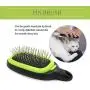 HONOMA Pin and Bristle Brush for Dogs Cats Grooming Comb, Pet Bath Massage Soft Rubber Bristles Brush Shampooing and Massaging,3 in 1 Cleans Shedding and Dirt for