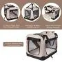 Crazy Queens Portable 3 Door Soft Sided Folding Travel Pet Carrier with Straps and Fleece Mat for Dogs, Cats, Rabbits, Indoor/Outdoor Use Crazy Queens Portable 3 Door Soft Sided Folding Travel Pet Carrier with Straps and Fleece Mat for Dogs, Cats, Rabbits, Indoor/Outdoor Use