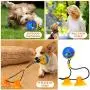 CHARMINER Upgraded Suction Cup Dog Toy, Dog Rope Ball Pull Toy with Double Suction Cup, Multifunction Molar Bite Toy Tug of War for Aggressive Chewers and Toothbrush
