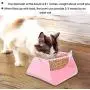 SWEETPET Raised Cat Bowl, Cat Food Water Bowl 15 Degrees Tilted Adjustable Anti-Overturn Pet Feeder Dishes for Small Cat and Dogs SWEETPET Raised Cat Bowl, Cat Food Water Bowl 15 Degrees Tilted Adjustable Anti-Overturn Pet Feeder Dishes for Small Cat and Dogs