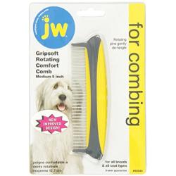 JW Pet Company 5-Inch Gripsoft Rotating Comfort Comb, Medium