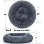 jincheng Calming Dog Bed Cat Bed Donut, Faux Fur Pet Bed Self-Warming Donut Cuddler, Comfortable Round Plush Dog Beds for Large Medium Small Dogs and Cats (24''/32''/40'')