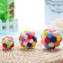 GLOGLOW Pet Balls Toys, Cat Colorful Handmade Plush Bouncy Ball with Catnip Interactive Bell Toys for Cats Kitten Training Playing Chewing