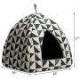 Hollypet Self-Warming 2 in 1 Foldable Comfortable Triangle Cat Bed Tent House, Gray