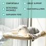 CLKHOWL Cat Window Perch Hammock Seat - Large Cat Hammocks Bed for Indoor Cats Resting Seat Safety, Heavy Duty Suction Cups Breathable Washable Mesh Durable Frame
