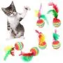 avbxcuecc 5pcs/Set Cat Ball Toys with Feather Pets Kitten Teaser Interactive Funny Supplies avbxcuecc 5pcs/Set Cat Ball Toys with Feather Pets Kitten Teaser Interactive Funny Supplies