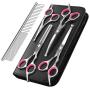 PAWABOO Pet Dematting Comb & Dog Grooming Scissors Kit 5 Pack