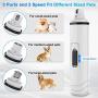 FURTIME Dog Nail Grinder Upgraded 2 Speed Electric Rechargeable Dog Nail Trimmer Quiet Pet Nail Grinder Professional 3 Ports Painless Paws Grooming & Smoothing for Small Medium Large Dogs & Cats