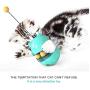 esonmus Cat Tumbler Toys, Cat Slow Feeder Toy Tumbler Shaped Food Dispensing Cat Interactive Toy Pet Treat Ball with Teasing Wand-Blue