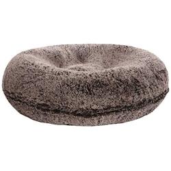 BESSIE AND BARNIE Signature Frosted Willow Luxury Shag Extra Plush Faux Fur Bagel Pet/Dog Bed