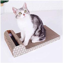 Cat Scratcher Cardboard, Cat Scratching Pad with Ball，Recycle Corrugated Cat Scratch Lounge Sofa Bed for Furniture Protector (100% Organic Catnip Included).