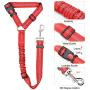 BWOGUE 2 Packs Dog Cat Safety Seat Belt Strap Car Headrest Restraint Adjustable Nylon Fabric Dog Restraints Vehicle Seatbelts Harness