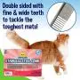 Premium Stainless Steel Metal Comb for Dogs and Cats | Detangler Grooming Brush for Pets with Short and Long Hair | Removes Knots, Tangles, Matted Fur and Knotted Hair