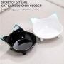 gutongyuan Pet Dog Cat Bowl Slow Feed Protect Spine Bowl Drinking Protection Stomach Bowl Healthy Non-Slip Shallow Cat Food Water Bowls for Relief of Whisker Fatigue