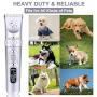 Professional Dog Clippers Grooming Kit, Low Noise Rechargeable Cordless Heavy Duty Pet Hair Clippers with 3-Speed High Power for Small Medium Large Dogs Cats