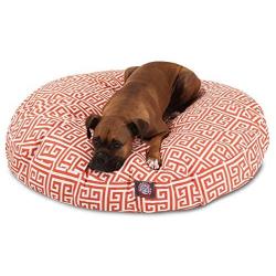 Orange Towers Large Round Indoor Outdoor Pet Dog Bed With Removable Washable Cover By Majestic Pet Products