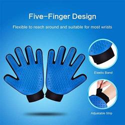 FEMW Pet Grooming Glove - Efficient Pet Hair Remover Mitts - Pet Massage Gloves - Gentle Deshedding Brush Glove - for Dog Cat Horse with Long & Short Fur [Upgrade Version][Left & Right Hand]