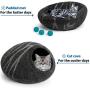 MEOWFIA Premium Felt Cat Bed Cave (Medium) - Handmade 100% Merino Wool Bed for Cats and Kittens