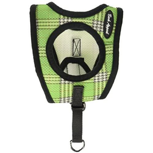 Bark Appeal Mesh Step in Harness, Small, Green Plaid