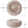 Loves cabin 24in Cat Beds for Indoor Cats - Cat Bed with Machine Washable, Waterproof Bottom - Taupe Fluffy Dog and Cat Calming Cushion Bed for Joint-Relief and Sleep Improvement