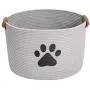Geyecete Round Dog Dog Toy Basket Storage Cotton Rope Storage Basket Pet/Doy Toy Box Dog Storage Basket