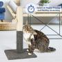 PAWBEE Cat Scratching Post - 20” Kitty Scratch Pole with Natural Sisal Rope and Hanging Ball Toy - Carpet Covered Heavy Anti-tip Base - Sturdy Scratcher Pole Tower for Small Cats and Kittens