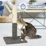 PAWBEE Cat Scratching Post - 20” Kitty Scratch Pole with Natural Sisal Rope and Hanging Ball Toy - Carpet Covered Heavy Anti-tip Base - Sturdy Scratcher Pole Tower for Small Cats and Kittens