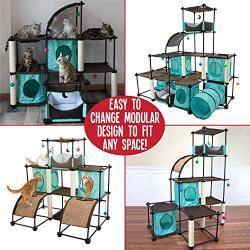 Kitty City Steel Claw Passage Cat Furniture Green, 2 levels