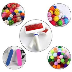 Square Steel Needle pet Comb 1PC - Pet Nail File 2PCS - Cat Toy Pet Rattan Ball 1PC - Pet Shiny Fluffy Ball 1PC - Pet high Elastic Wool Ball 2PCS - Color randomised