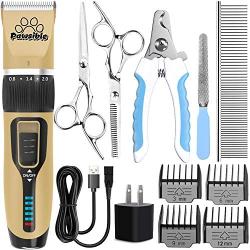 Pawsible Dog Clippers for Grooming - Dog Grooming Kit with Dog Hair Clippers, Dog Nail Clippers, Thinning & Straight Grooming Scissors - Cordless Dog Grooming Clippers with Battery Indicator