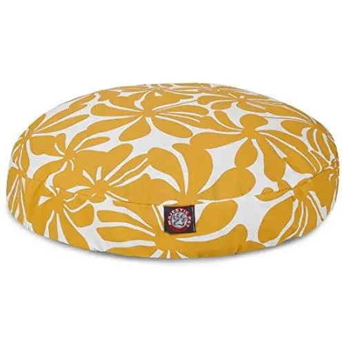 Yellow Plantation Small Round Indoor Outdoor Pet Dog Bed With Removable Washable Cover By Majestic Pet Products Yellow Plantation Small Round Indoor Outdoor Pet Dog Bed With Removable Washable Cover By Majestic Pet Products