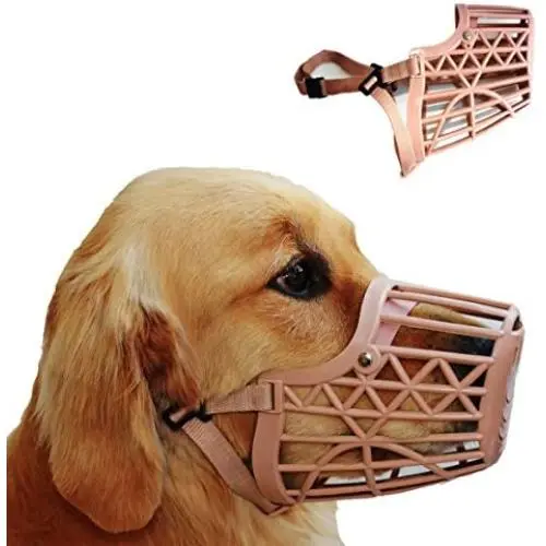 Downtown Pet Supply Basket Cage Dog Muzzles, Adjustable for Small, Medium and Large Dogs - Great for Training, Stops Biting