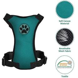 SlowTon Dog Harness, Pet Vest Harness for Dogs Safety in Car Adjustable Neck and Chest Strap Breathable Soft Fabric with Quick Release Buckle for Travel Outdoor Walking