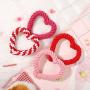 Taicanon 6Pcs Valentines Day Heart Shaped Rope for Dog, Puppy Chew Toys Pet Cotton Toys for Valentines Day Dog Supplies (4Colors)