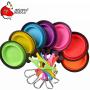 Visky Pet Travel Cup/Bowl Small Animal TPE Bowls Dog Cat Rabbit Collapsible & Portable Bowl With Carabiner-Purple